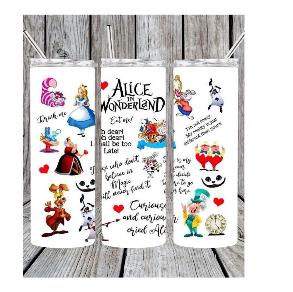 Alice in Wonderland Themed Tumbler